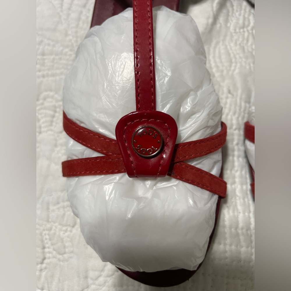 TOD’S Red Sandals Size 36.5 - Picture 3 of 10